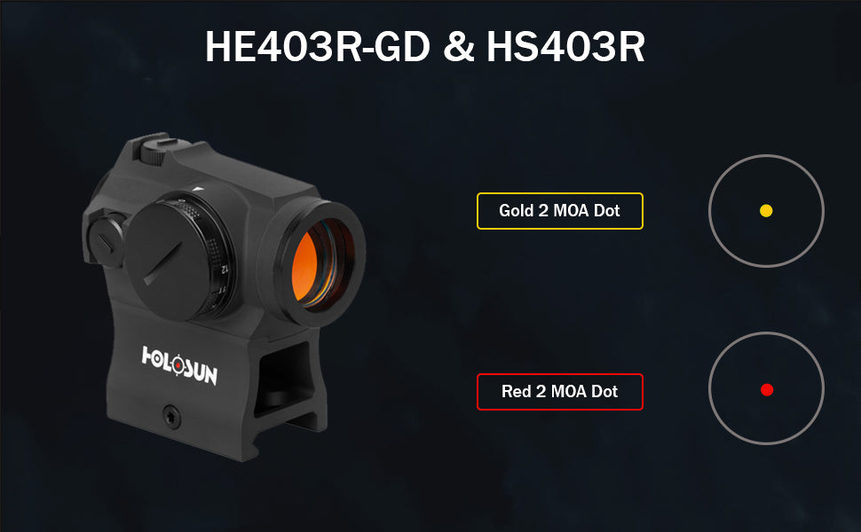 Holosun HS503R – Red Dot com Retículo Múltiplo, Shake Awake e Seletor Rotativo