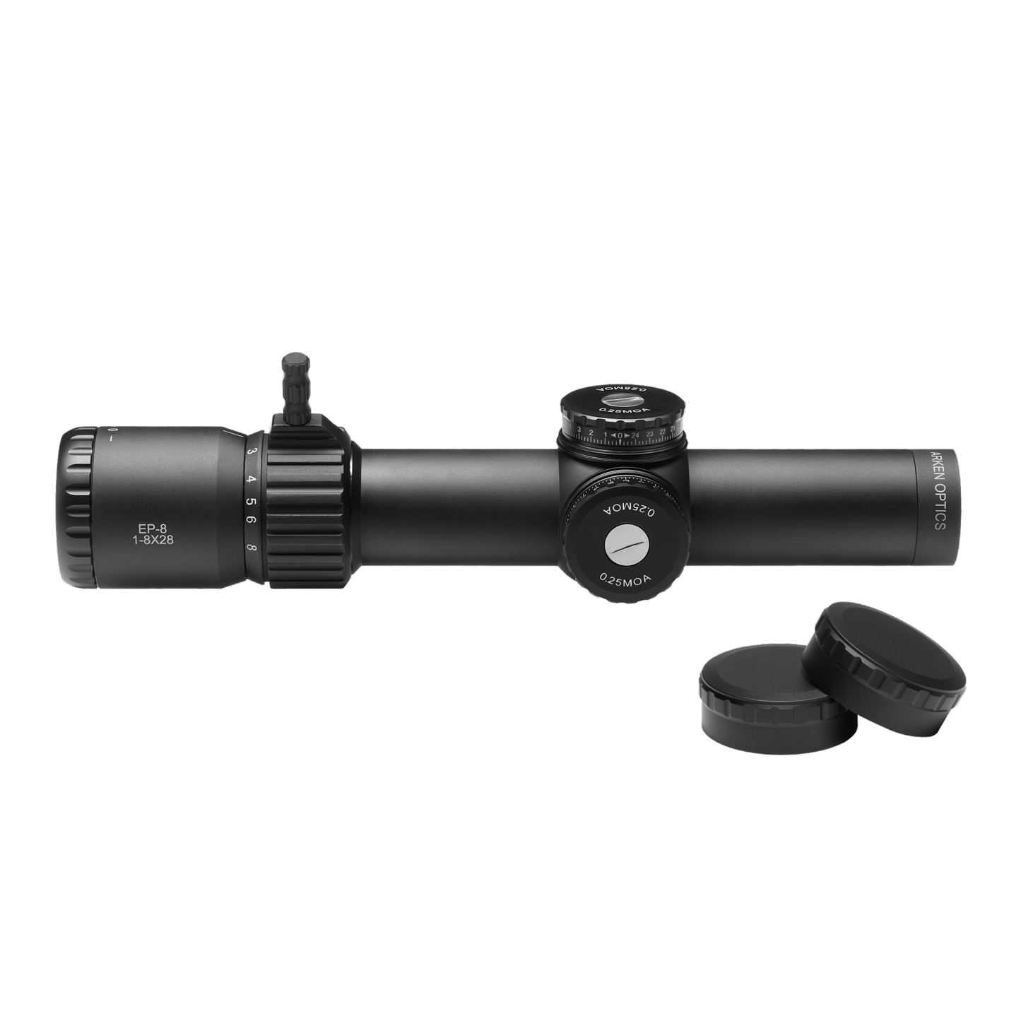 LPVO Arken EP-8 1-8x28 FFP LPVO Illum. KLBOX 34mm Tube – O LPVO Definitivo para Precisão e Rapidez!