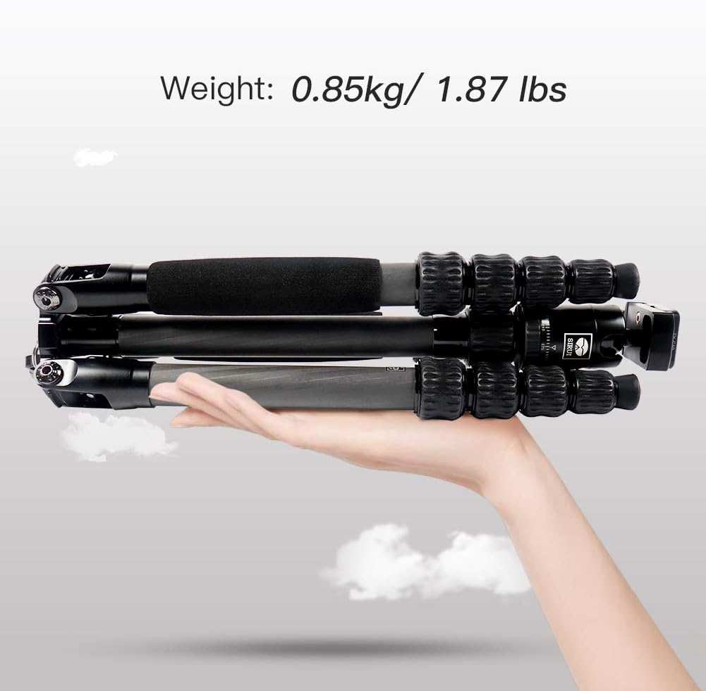 Tripé Sirui Traveler 5C Carbon Tripod 54,3″ | 0,85 kg | 4 kg Load | Arca Ball Head