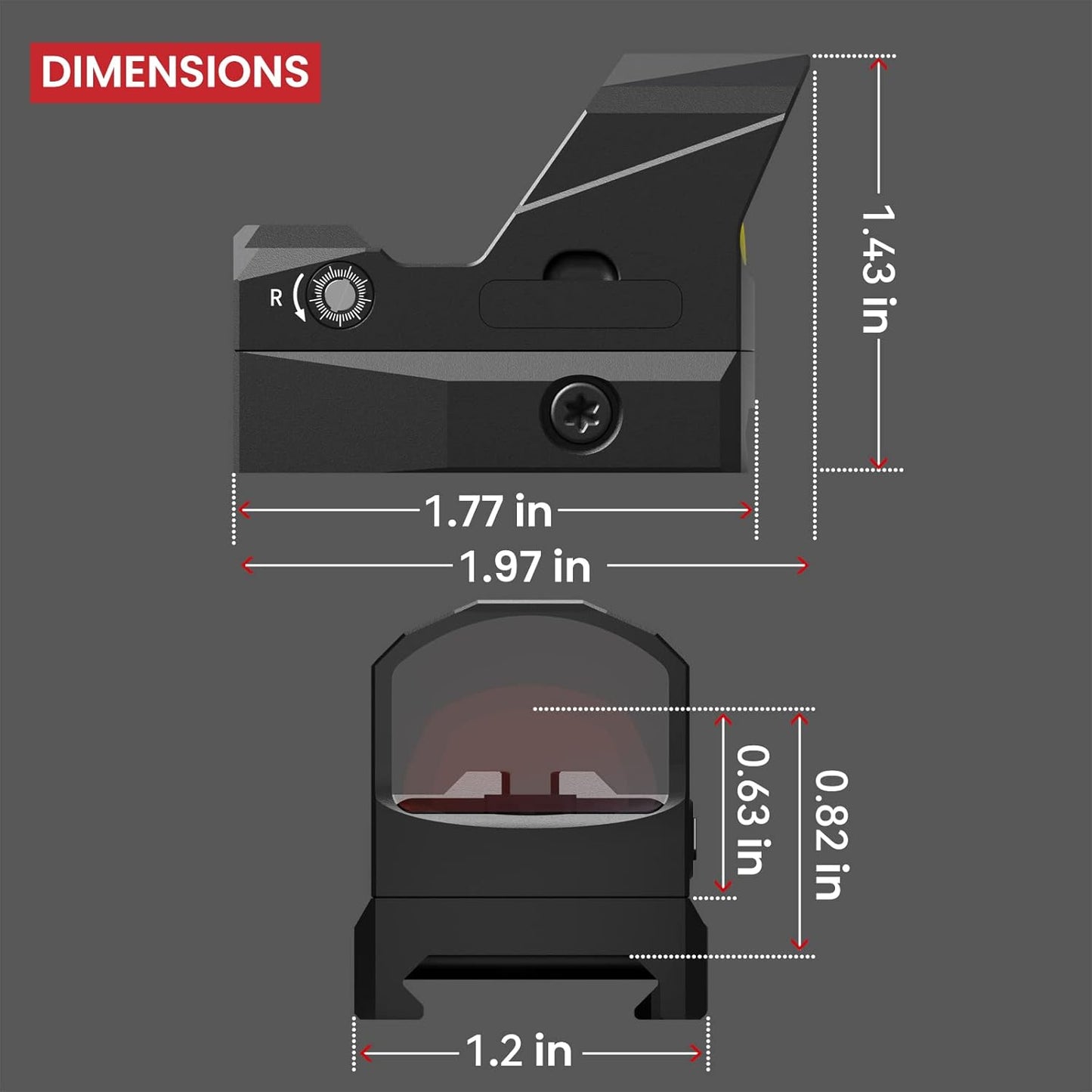 Red Dot Votatu PMD504-R – Compacto com Shake Awake, Compatível com Footprint RMR