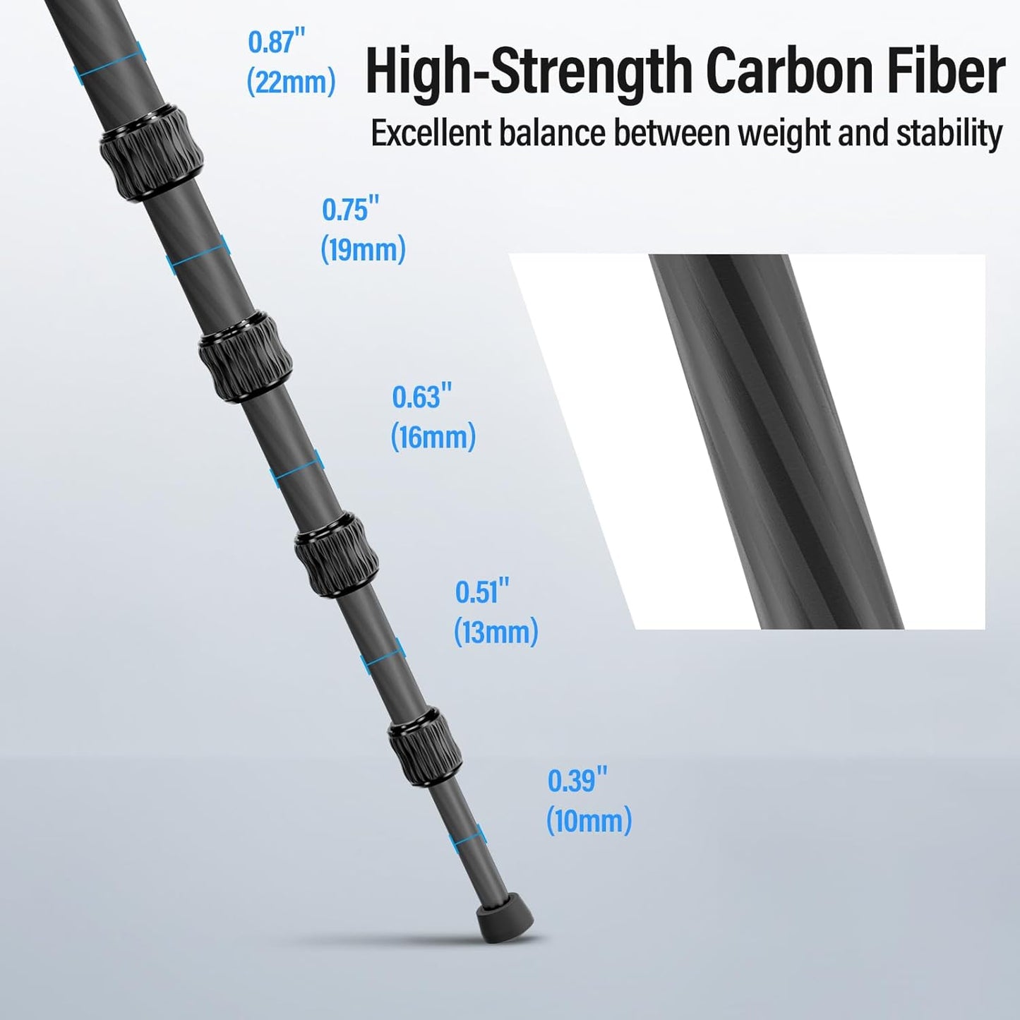 Tripé Sirui Traveler 5C Carbon Tripod 54,3″ | 0,85 kg | 4 kg Load | Arca Ball Head