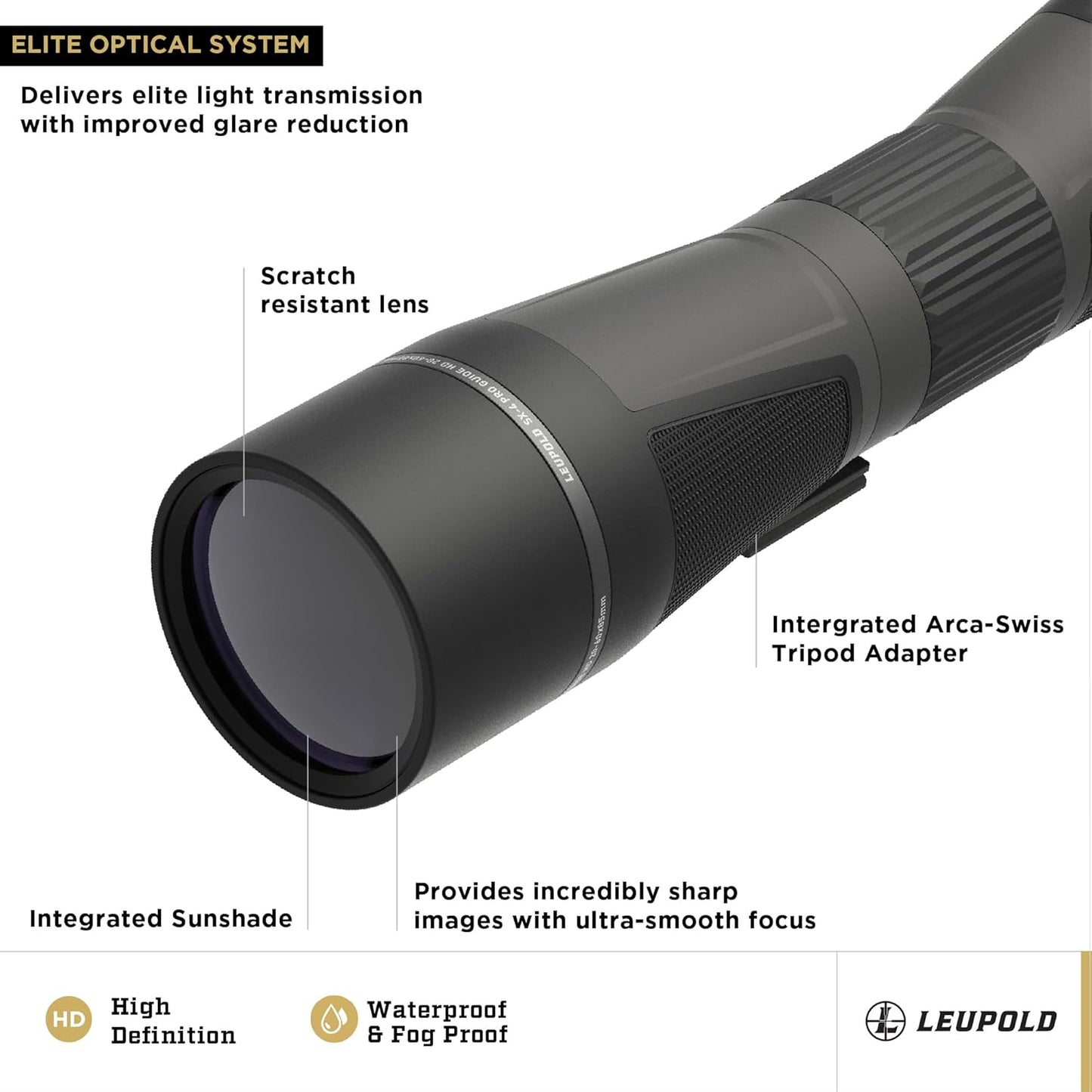 Leupold SX-4 Pro Guide HD Gen 2 20-60x85mm – Luneta de Espotagem de Alta Definição para Caça, Observação e Tiro de Longo Alcance