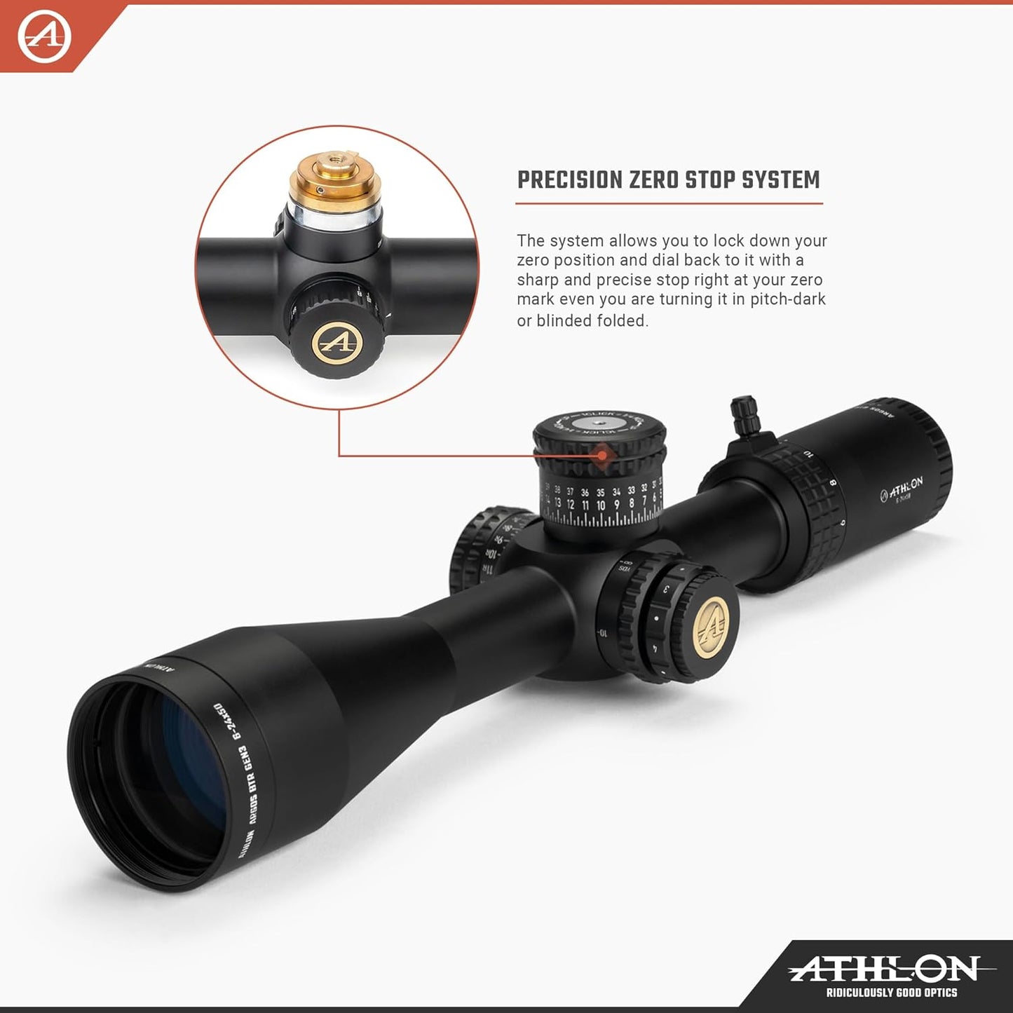 Athlon Argos BTR Gen3 6-24x50 APLR11 FFP IR MOA – Retículo Iluminado, Zero Stop, Tubo 30mm