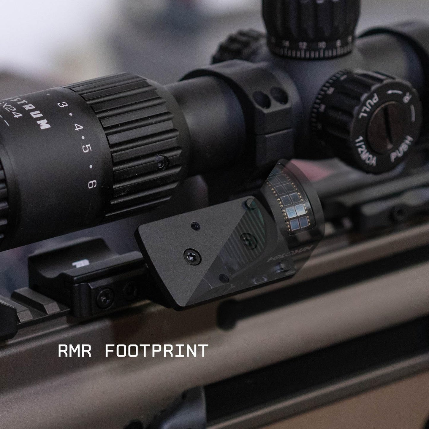 Monstrum Canted Micro Red Dot Mount – RMR Footprint | Montagem para Co-Witness em trilho picatinny