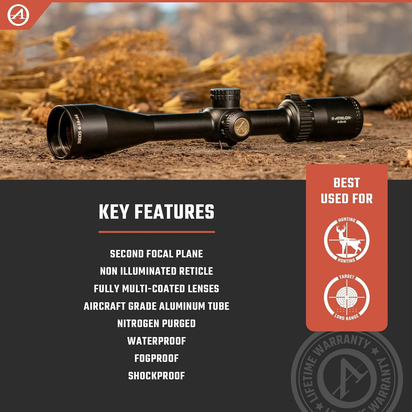 Luneta Athlon Neos 6-18x44 SFP Center-X - Precisão Ampliada para Tiro de Alta Performance