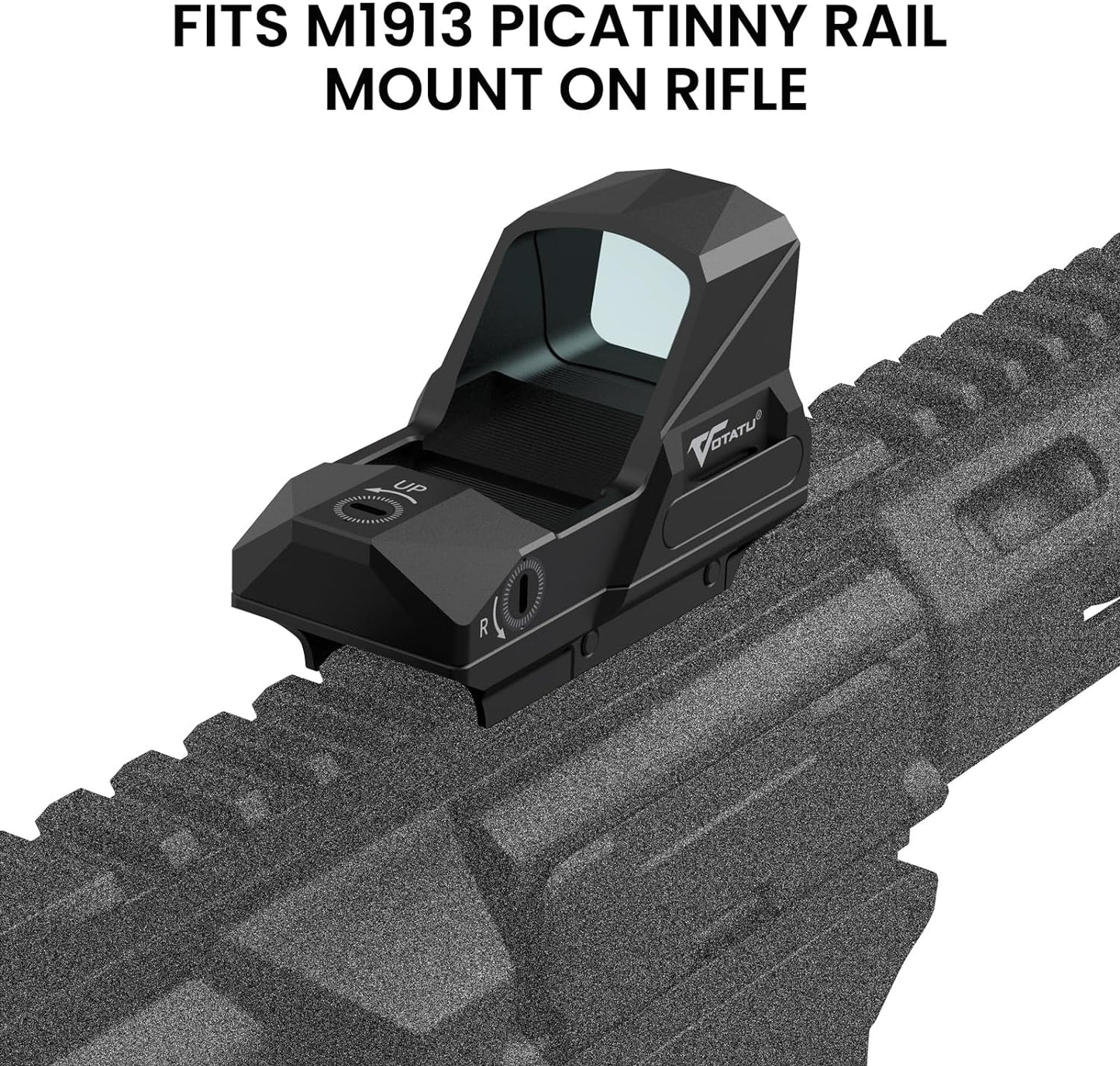 Red Dot VOTATU Para Espingardas e Carabinas RMD502‑ER Shake Awake 2MOA + Círculo 62MOA, IPX7, Montagem Picatinny