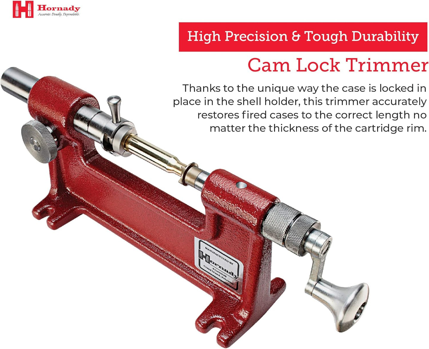 Hornady Cam-Lock Case Trimmer – Cortador de Estojos de Alta Precisão para Recarga