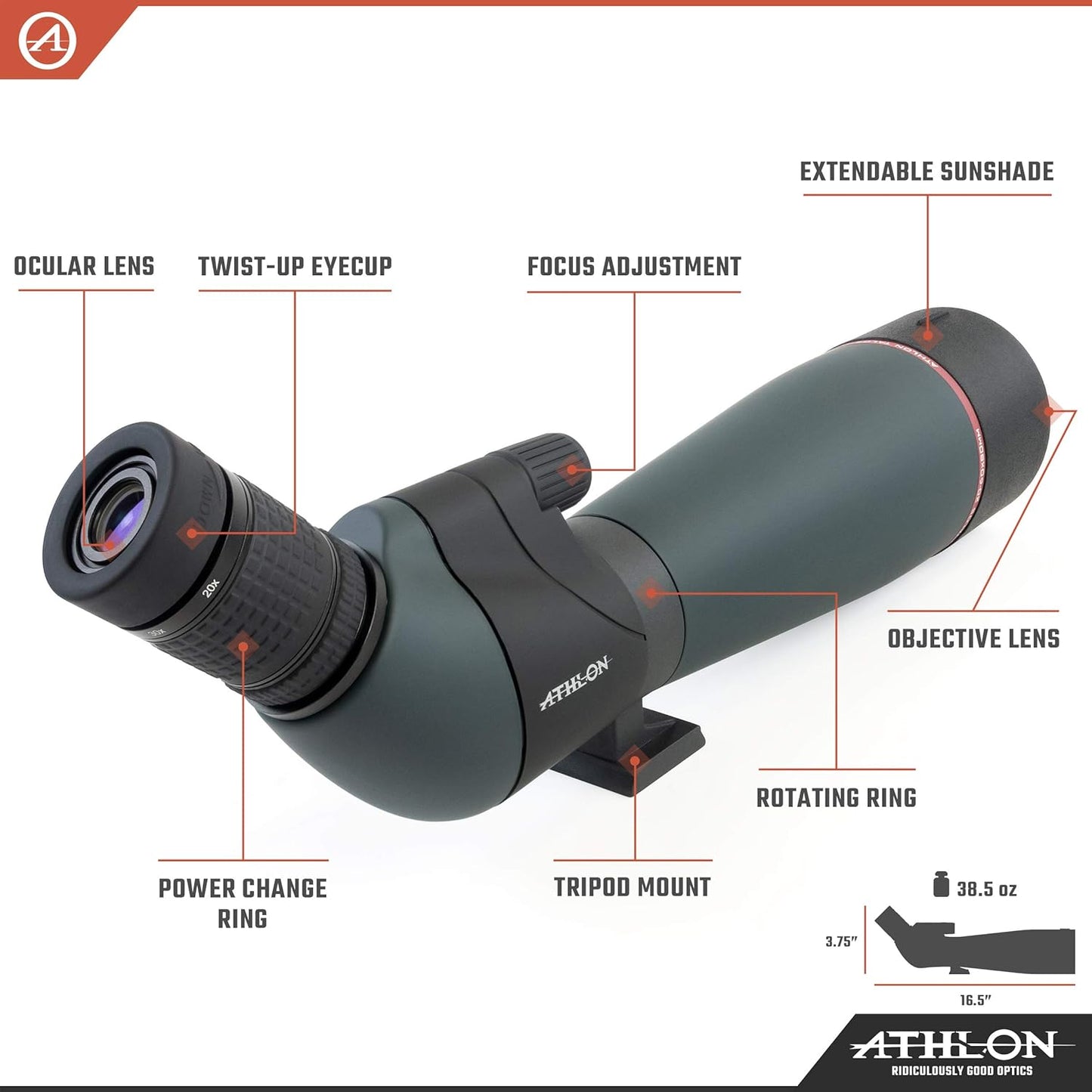 Athlon Talos 20-60x80 Spotting Scope – Potência, Clareza e Versatilidade no Campo