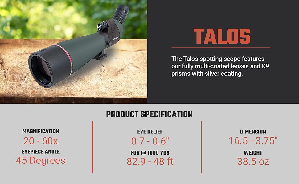 Athlon Talos 20-60x80 Spotting Scope – Potência, Clareza e Versatilidade no Campo