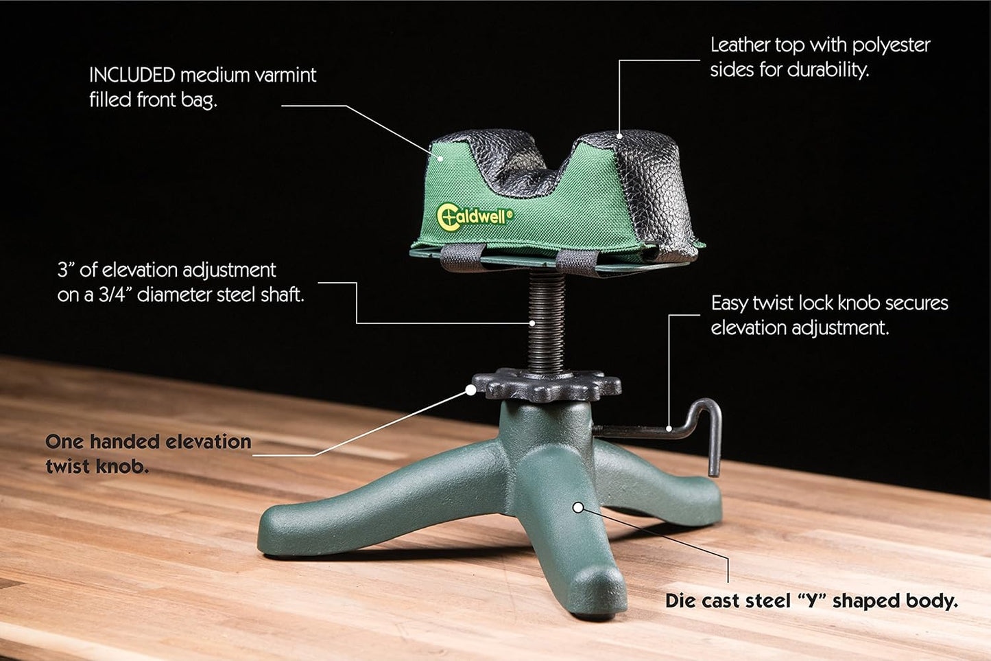 Apoio de Tiro Front Rest Caldwell The Rock Jr. – Estabilidade Profissional em um Design Compacto