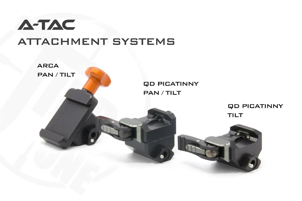 Bipé Tier One ATAC 7" de Fibra de Carbono com Adaptador QD Picatinny Pan & Tilt