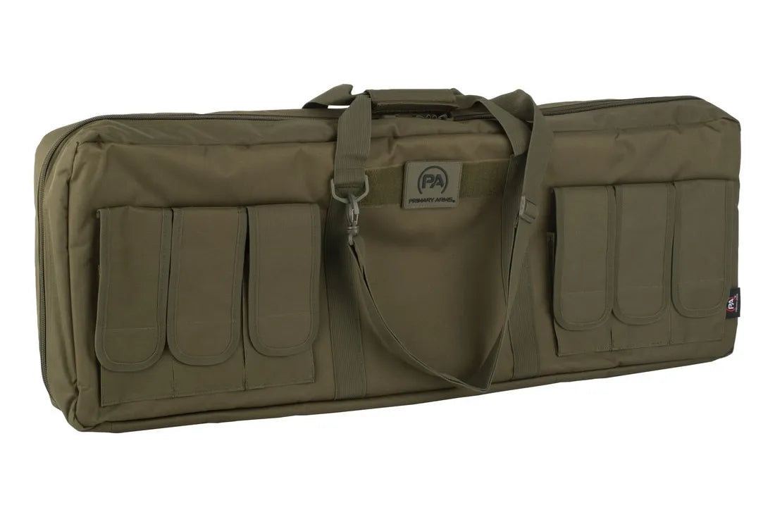 Mala de Tiro Primary Arms 36” – Case Duplo para Rifle com Compartimentos e Alça Ajustável (Preta, Verde Oliva e Tan)