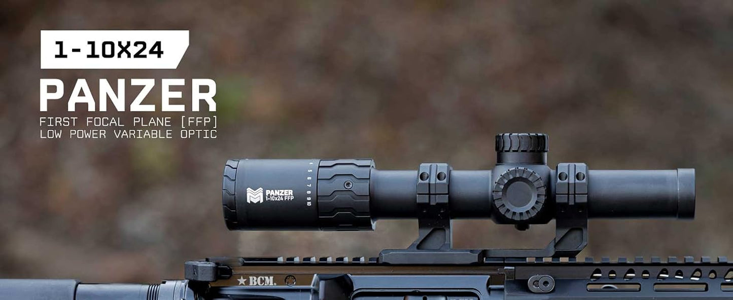 Monstrum Panzer ED 1-10x24 FFP LPVO – Retículo Morpheus | Alcance Extremo com Clareza Absoluta