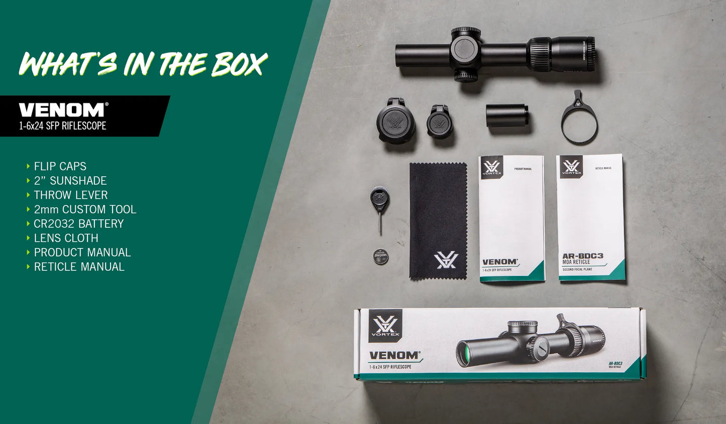 Luneta Vortex Venom 1-6x24 SFP AR-BDC3 MOA