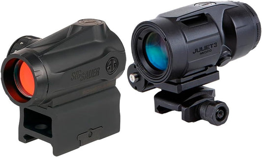 Combo Sig Sauer Romeo MSR Gen II + Juliet3 Micro – Red Dot 2 MOA e Magnifier 3x para AR-15 e Rifles