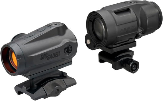 Combo Sig Sauer Romeo5 Gen II Red Dot 2 MOA + Juliet3 Micro 3x Magnifier | Mira Tática Compacta para AR-15 e Rifles
