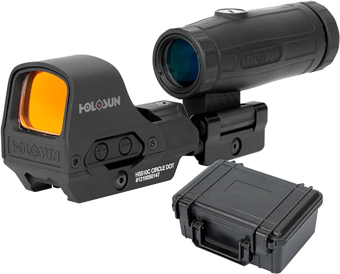 Red Dot Holosun HS510C & HM3X Combo Multi-Reticle Circle Dot Open Reflex Sight w/3x Flip-to-Side Magnifier 510C-HM3X