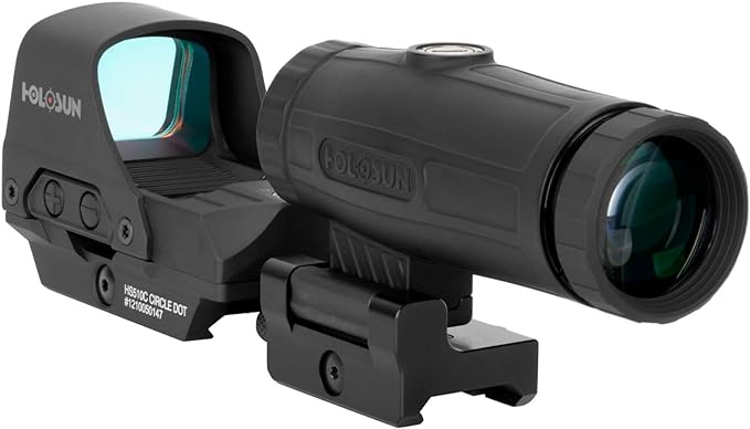 Red Dot Holosun HS510C & HM3X Combo Multi-Reticle Circle Dot Open Reflex Sight w/3x Flip-to-Side Magnifier 510C-HM3X