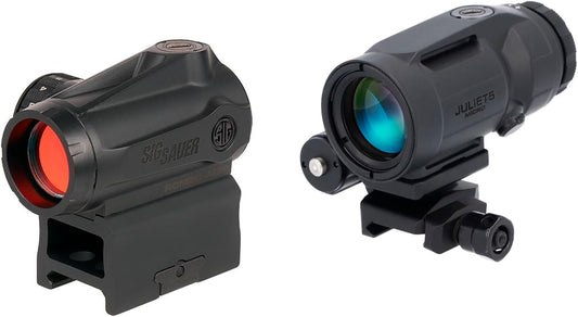 Combo Sig Sauer Romeo MSR Gen II 2 MOA Red Dot + Juliet5 Micro 5x Magnifier | Óptica Tática para AR-15 e Rifles de Precisão
