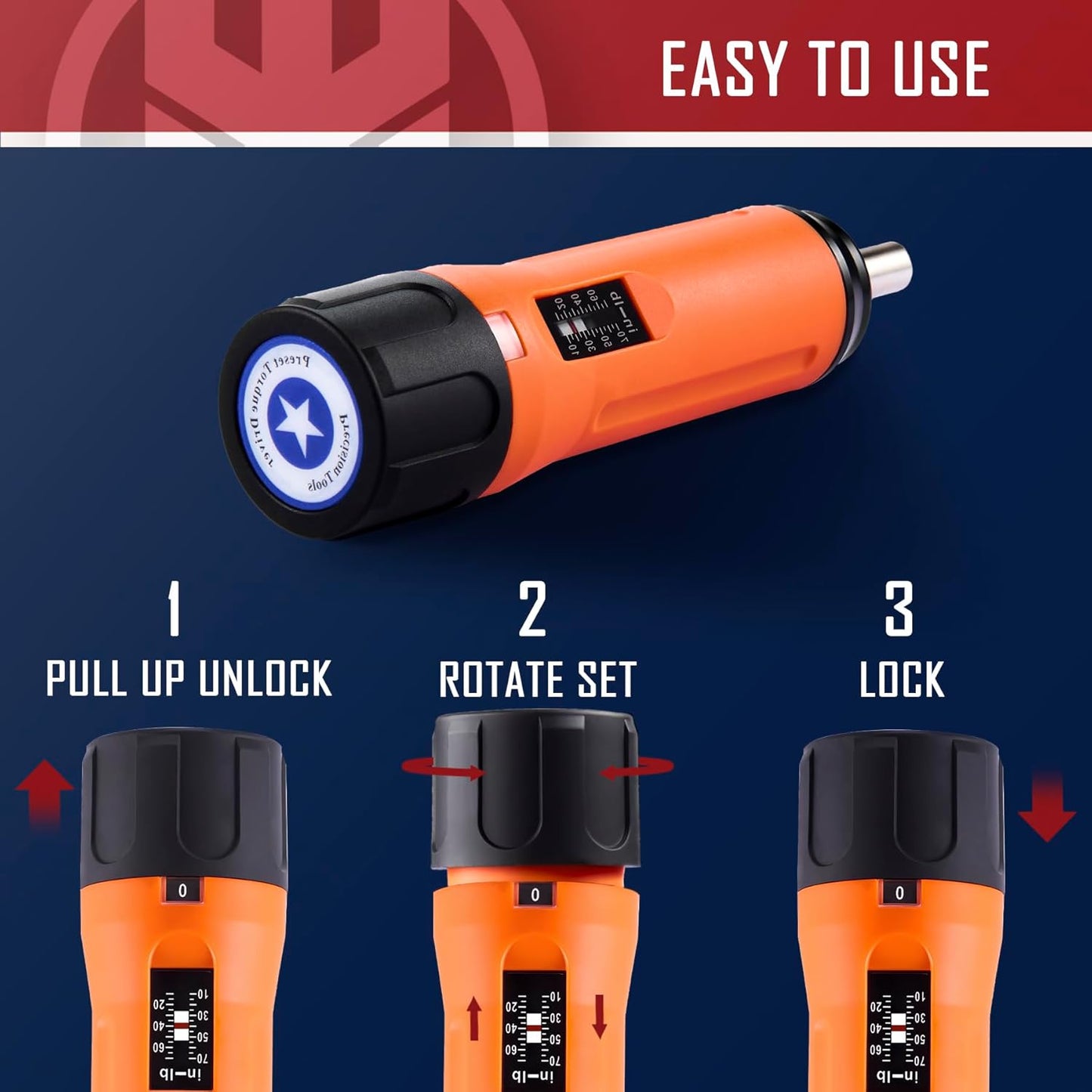 Torquímetro KNINE OUTDOORS Torque Screwdriver Wrench Driver Set 10-70 Inch Pounds lbs