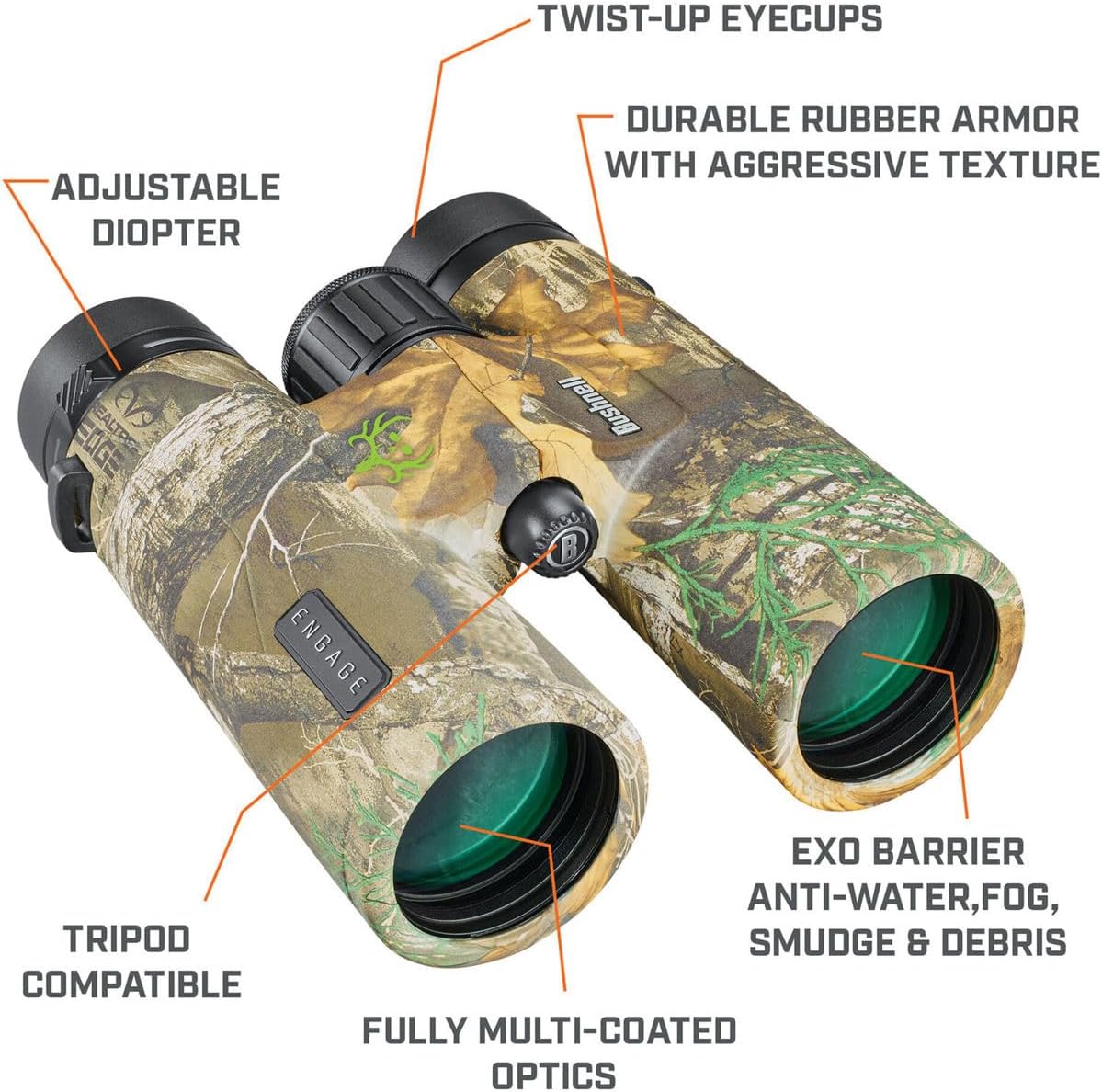 Binóculo Bushnell Engage X 10x42mm RealTree Edge