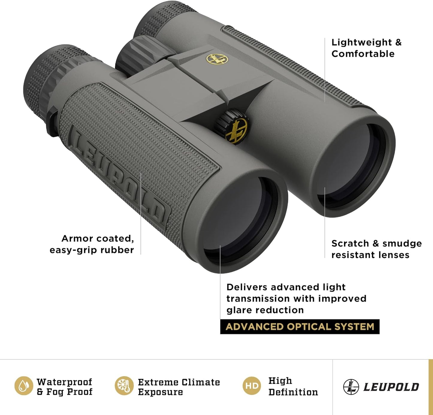 Binóculo Leupold BX-1 McKenzie HD 12x50 Shadow Gray