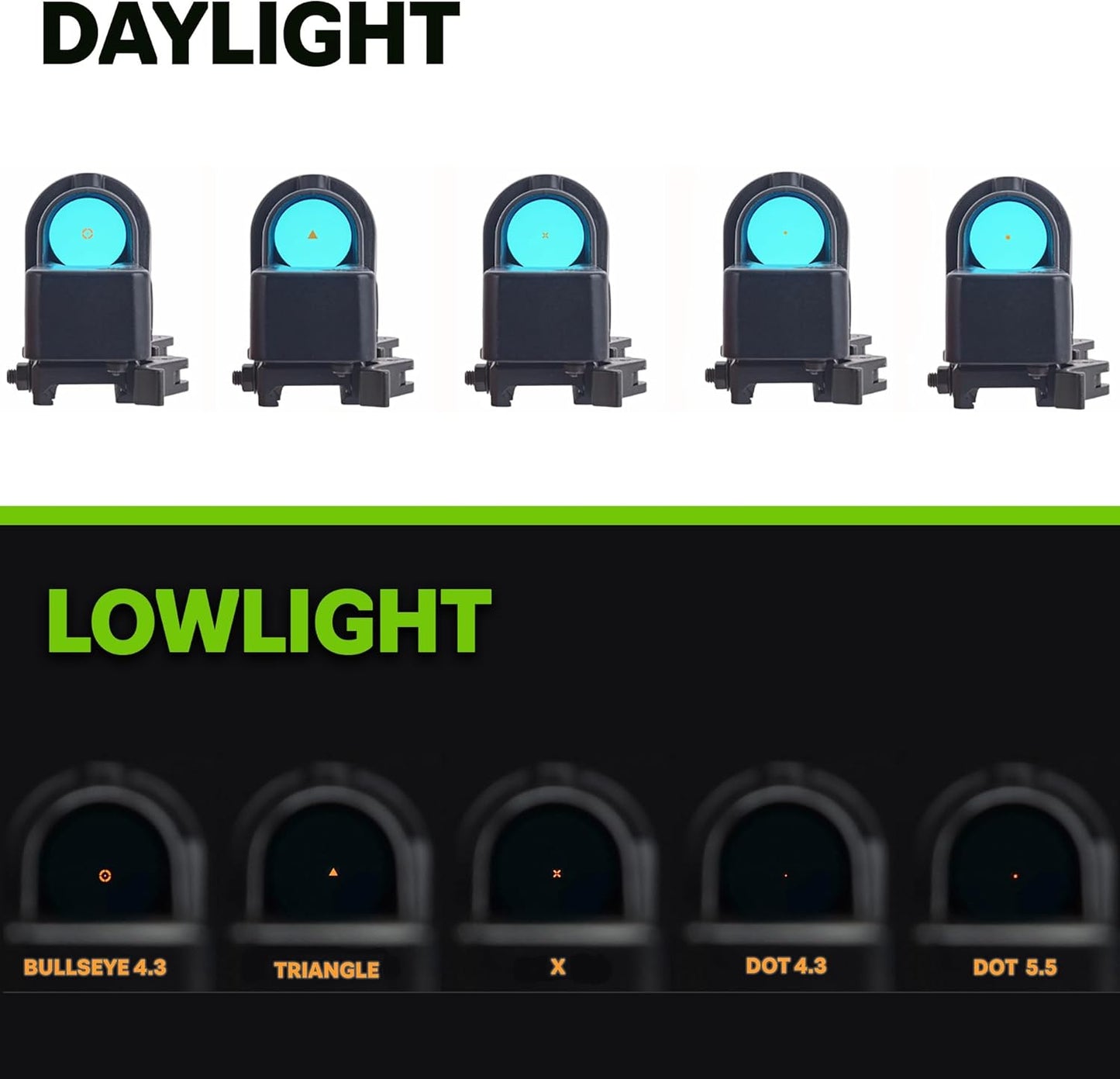 Red Dot Meprolight M21 4.3 MOA Bullseye Day/Night Tritium Illum Reflex Sight w/Picatinny Rail Adapter