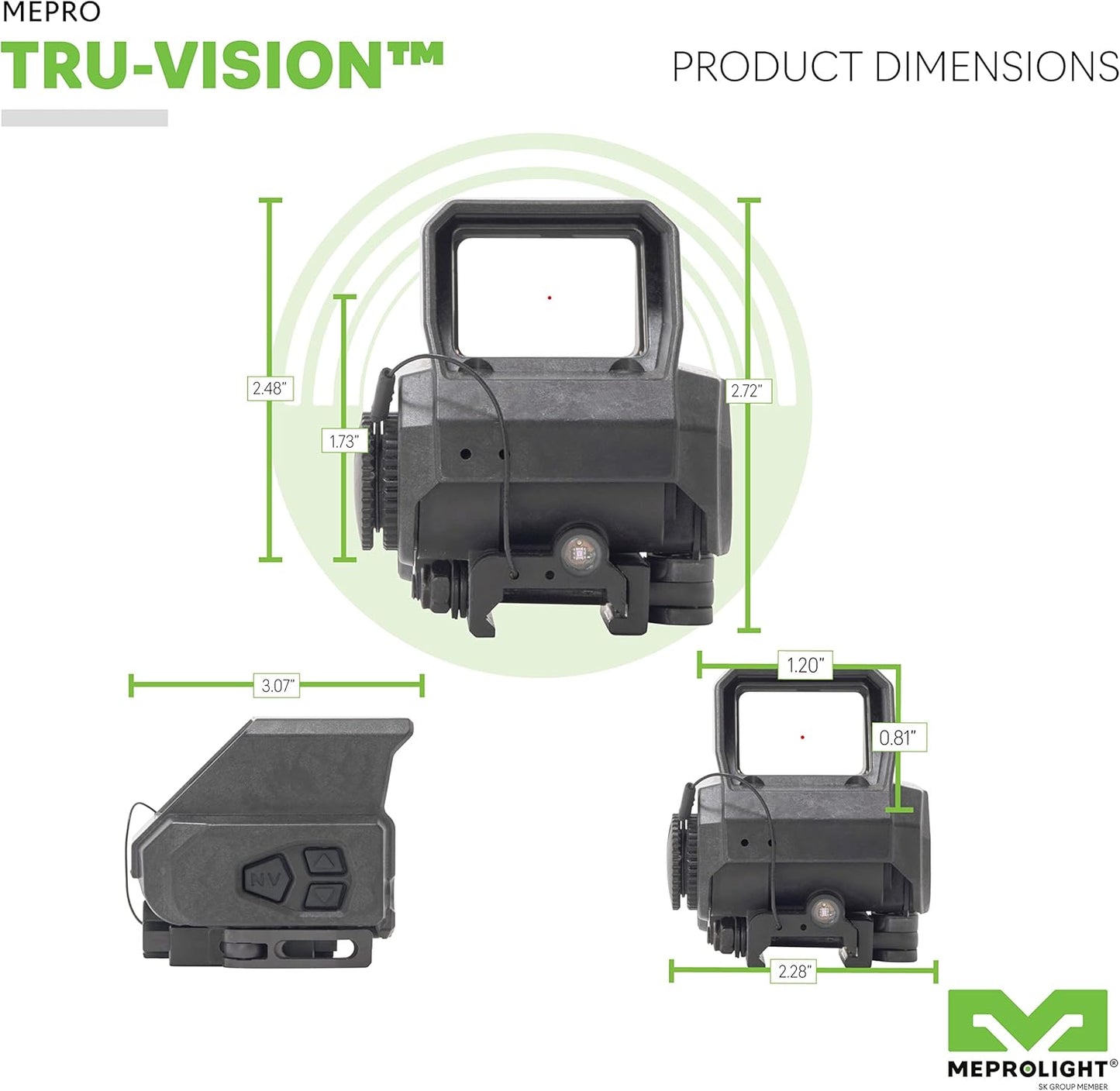 Red Dot Meprolight Tru-Vision Electro Optical Red Dot Mil-Spec Reflex Sight