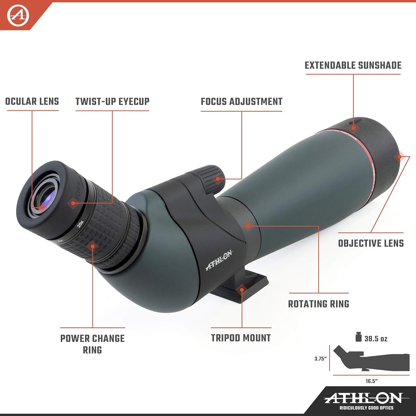 Spotting Scope Athlon Talos 20-60X80mm GRAY