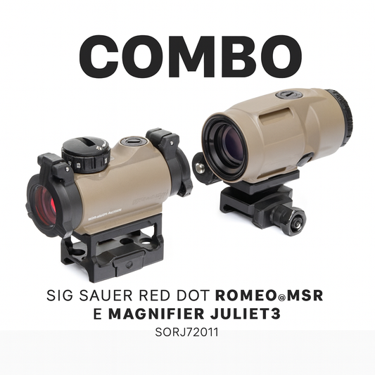 SIG Sauer ROMEO-MSR + JULIET3-MICRO Combo Tan – Red Dot 2 MOA + Magnifier 3x