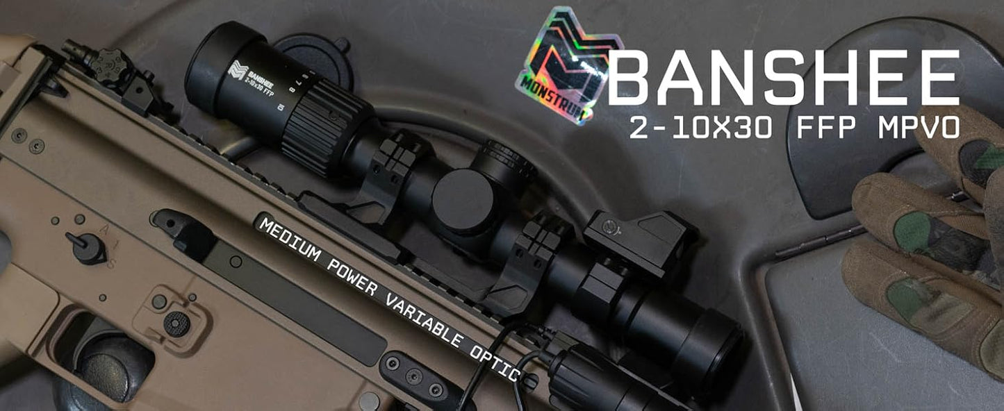 Monstrum Banshee 2-10×30 FFP LPVO – Precisão, Versatilidade e Retículo Iluminado CM3