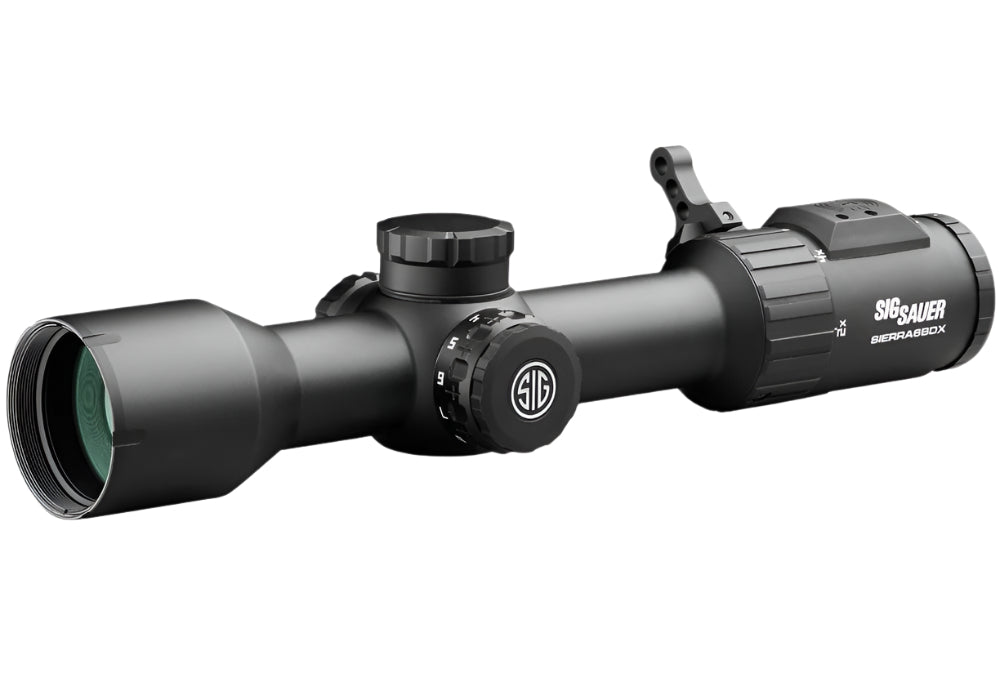Luneta SIG Sauer SIERRA6 BDX 2-12x40mm SFP BDX-R2 Illuminated Reticle, 30mm, Bluetooth e Tecnologia Avançada de Tiro Balístico