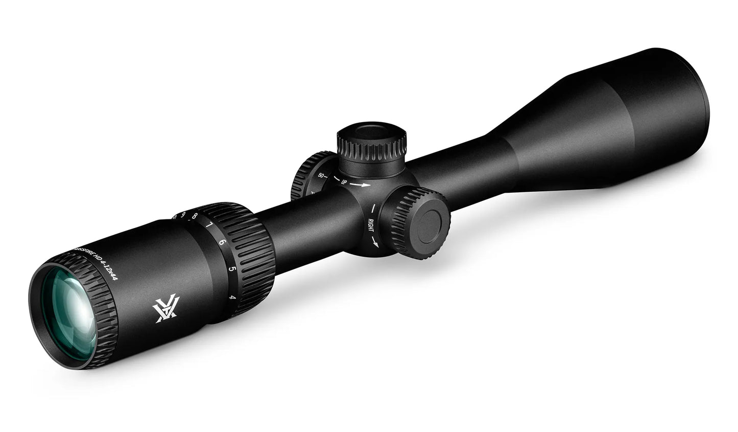 Vortex Crossfire HD 4–12x44 – Dead-Hold® BDC (MOA) | SFP Luneta versátil para caça em campo aberto e tiro recreativo de 100–400+ m