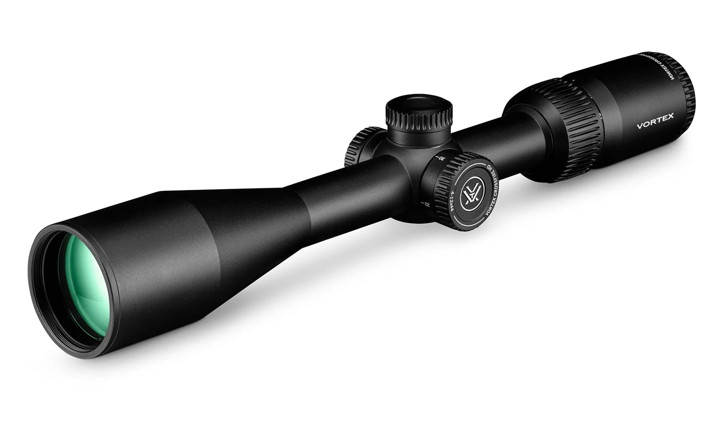 Vortex Crossfire HD 4–12x44 – Dead-Hold® BDC (MOA) | SFP Luneta versátil para caça em campo aberto e tiro recreativo de 100–400+ m