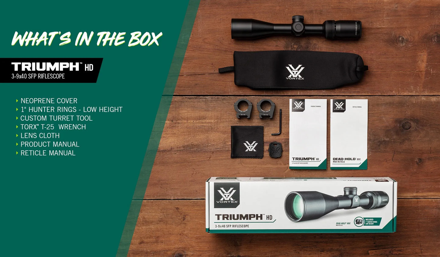 Luneta Vortex Triumph™ HD 3-9x40 para caça